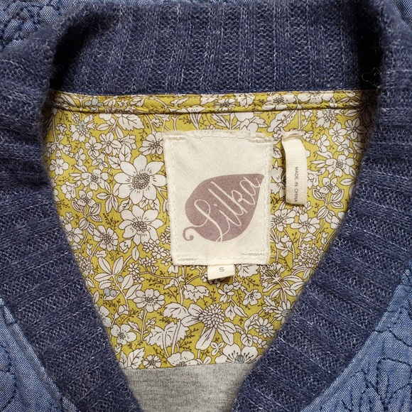 Anthropologie Lilka Floral Embroidered Denim Bomber Jacket Size S - Picture 12 of 14